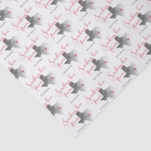 Sending Love from Texas - Valentijnsdag Tissuepapier (Detail)