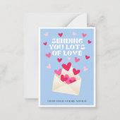 Sending Love Mail Hearts Envelope Valentine's Day Notitiekaartje (Voorkant)
