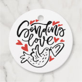 Sending Love Modern Calligraphy Valentijnsdag Bedankjes Labels (Voorkant)