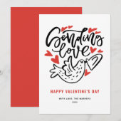 Sending Love Modern Calligraphy Valentijnsdag Feestdagenkaart (Voorkant / Achterkant)