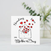 Sending Love on Moederdag Flat Card Kaart (Staand voorkant)