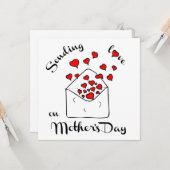 Sending Love on Moederdag Flat Card Kaart (Voorkant / Achterkant in situ)