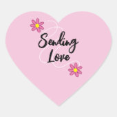 Sending Love Pink Heart Stickers (Voorkant)