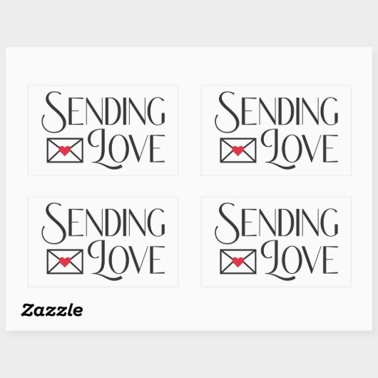Sending Love Rechthoekige Sticker (Vel)