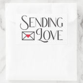 Sending Love Rechthoekige Sticker (Tas)