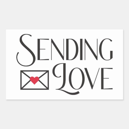 Sending Love Rechthoekige Sticker (Voorkant)
