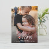 Sending Love Script Cute Photo Valentijnsdag Holi Feestdagenkaart (Staand voorkant)