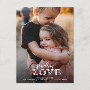Sending Love Script Cute Photo Valentijnsdag Post Briefkaart