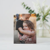 Sending Love Script Cute Photo Valentijnsdag Post Briefkaart (Staand voorkant)