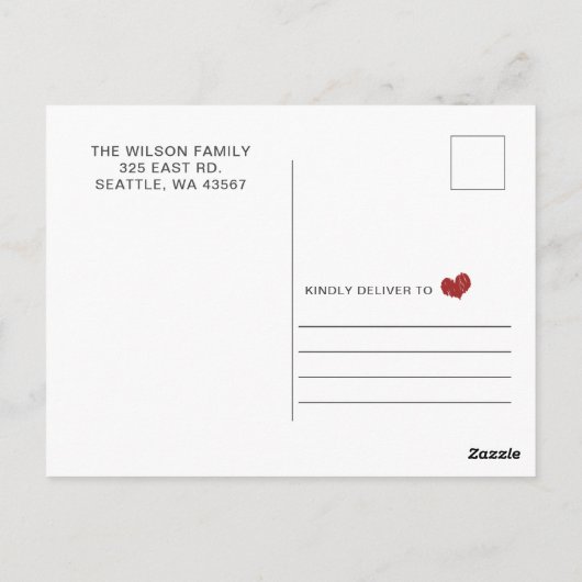 Sending Love Script Cute Photo Valentijnsdag Post Briefkaart (Achterkant)