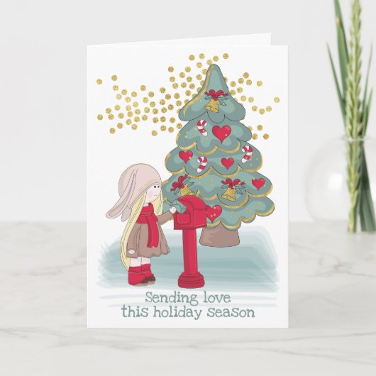 Sending Love This Holiday Season Feestdagen Kaart (Voorkant)