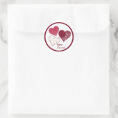 Sending Love, Valentijn Ronde Sticker (Tas)