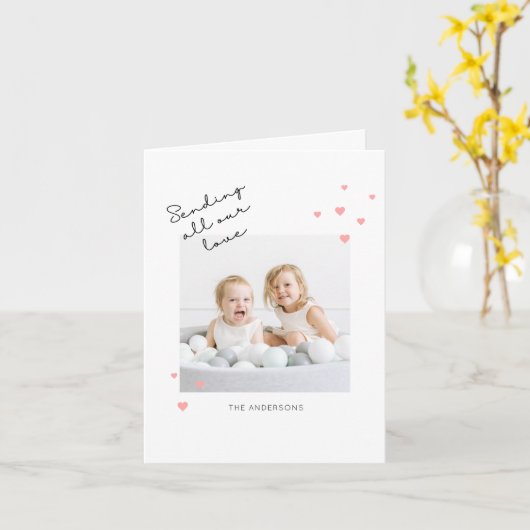 Sending Love Valentijnsdag Photo Card Kaart (Gele Bloem)