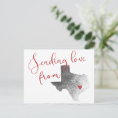Sending Love van Texas - Valentijnsdag Holiday Briefkaart (Staand voorkant)