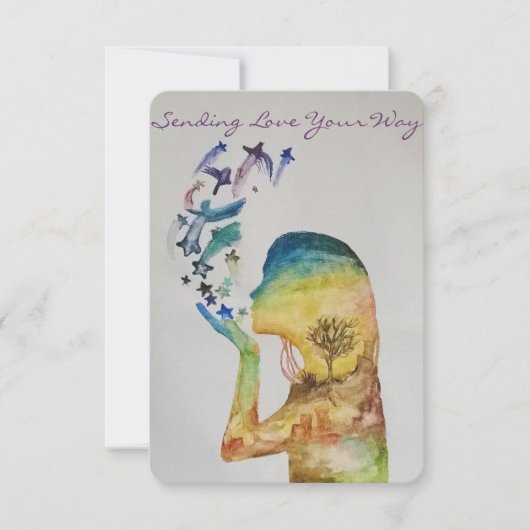 Sending Love Wenskaarten Kaart (Voorkant)