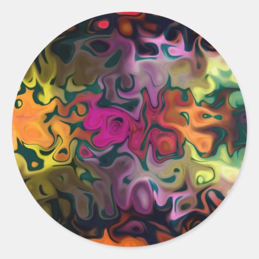 Sending Luck Abstract Ronde Sticker (Voorkant)