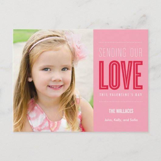 Sending Our Love Valentine's Day Post Card Feestdagenkaart (Voorkant)