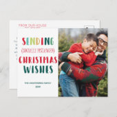 Sending (sociale afkomst) Christmas Wishes custom Feestdagenkaart (Voorkant / Achterkant)