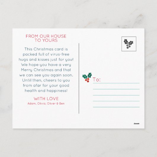 Sending (sociale afkomst) Christmas Wishes custom Feestdagenkaart (Achterkant)