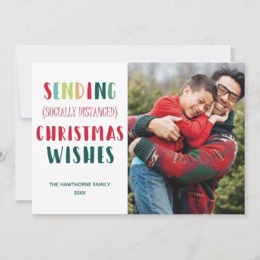 Sending (sociale afkomst) Christmas Wishes custom Feestdagenkaart (Voorkant)