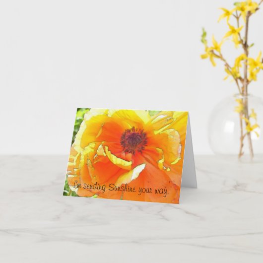 Sending Sunshine your way. Kaart (Gele Bloem)