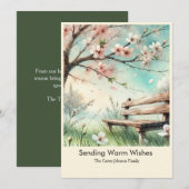 Sending Warm Wishes  Feestdagenkaart (Voorkant / Achterkant)