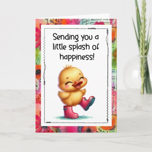 Sending You a Little Splash of Happiness Duck Card Kaart (Voorkant)