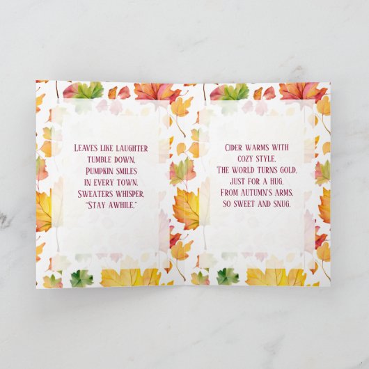 Sending You Autumn Blessings Kaart (Binnen)