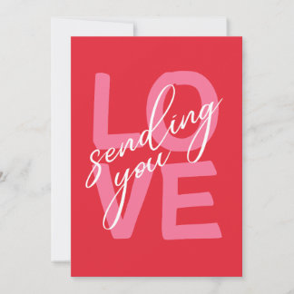 Sending You Love Bold Modern Typography Valentine Feestdagenkaart
