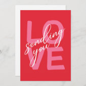 Sending You Love Bold Modern Typography Valentine Feestdagenkaart (Voorkant / Achterkant)