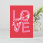 Sending You Love Bold Modern Typography Valentine Feestdagenkaart (Staand voorkant)