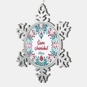 Šene Veinåhd, Beierse kerstgroet met Boarisch Tin Sneeuwvlok Ornament (Rechts)