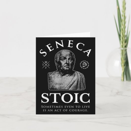 Seneca citeert "daad van moed" stoïcisme kaart (Voorkant)