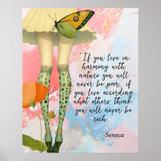 Seneca citeert grillige moderne collage poster (Voorkant)