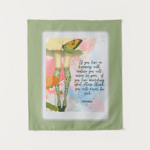 Seneca citeert grillige moderne collage wandkleed