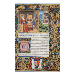 Seneca de Younger Illuminated Medieval Manuscript Perfect Poster
