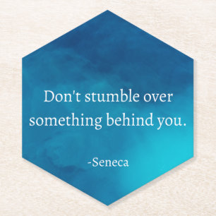 Seneca: Focus vooruit, niet op het verleden struik Kartonnen Onderzetters
