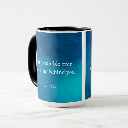 Seneca: Focus vooruit, niet op het verleden struik Mok (Voorkant links)