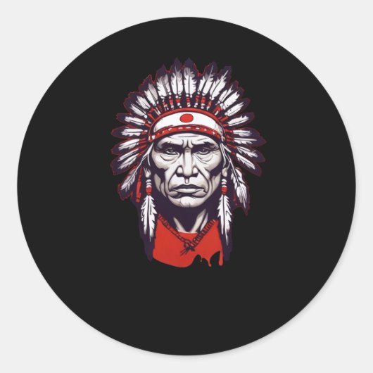 Seneca Indian Chief Sticker 1 (Voorkant)