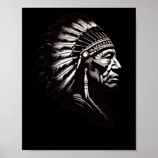 Seneca Indian Chief Sticker 2 Poster (Voorkant)