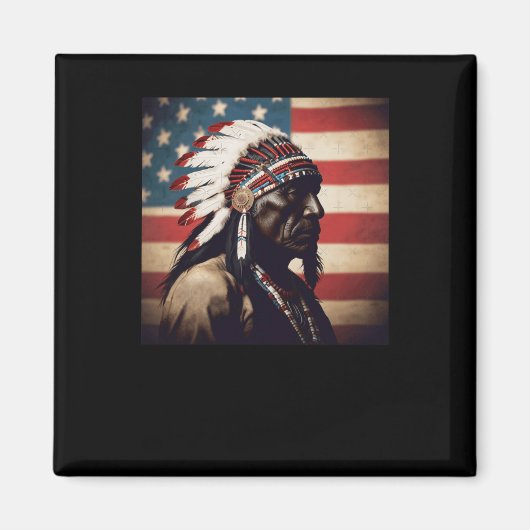 Seneca Indian Chief Sticker 3 Magneet (Voorkant)