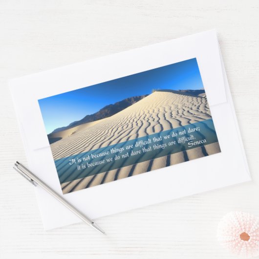 Seneca Inspirerend quote "Dare" Rechthoekige Sticker (Envelop)