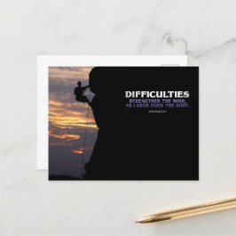 Seneca Inspirerend quote "Moeilijkheden" Briefkaart