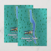 Seneca Lake, kaart van het NYC-meer (Voorkant / Achterkant)