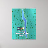 Seneca Lake, kaart van het NYC-meer Canvas Afdruk (Voorkant)