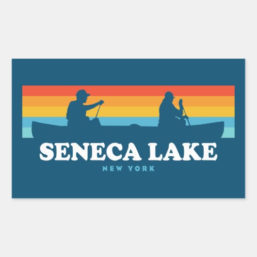 Seneca Lake New York Canoe Rechthoekige Sticker (Voorkant)