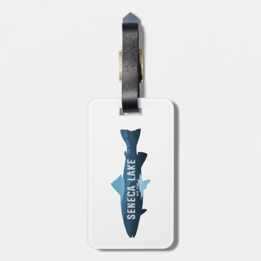 Seneca Lake New York Fish Bagagelabel (Achterkant verticaal)