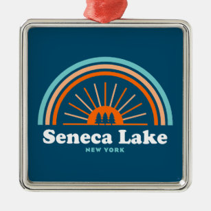 Seneca Lake New York Rainbow Metalen Ornament