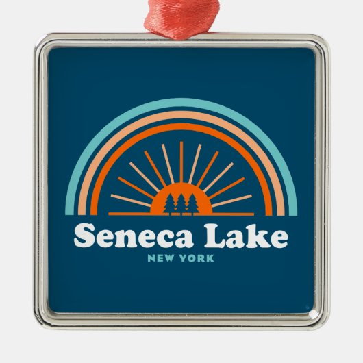 Seneca Lake New York Rainbow Metalen Ornament (Voorkant)