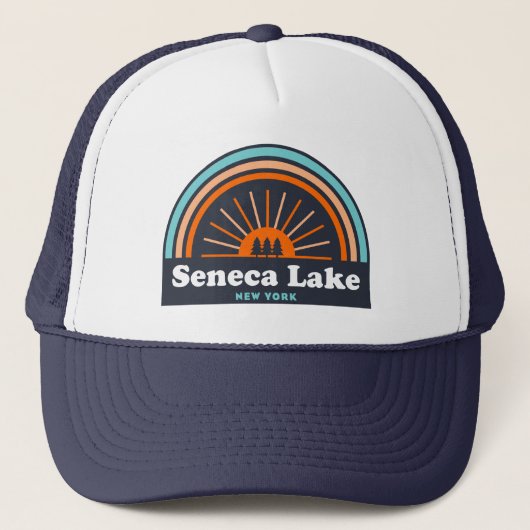 Seneca Lake New York Rainbow Trucker Pet (Voorkant)